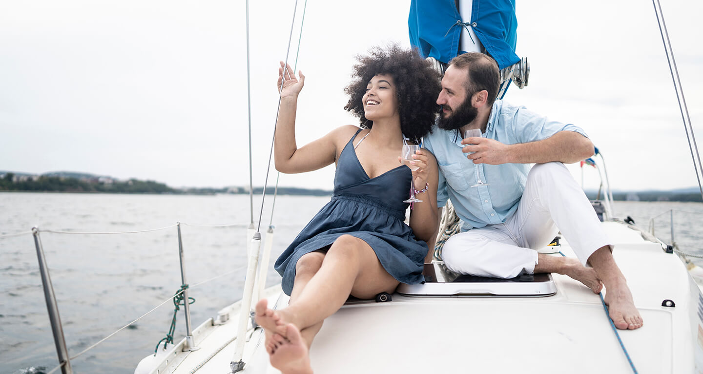 couple on a boat